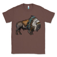 Chestnut bison with indian headdress Classic Tee - RanaPortraitStore