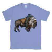 Colony Blue bison with indian headdress Classic Tee - RanaPortraitStore