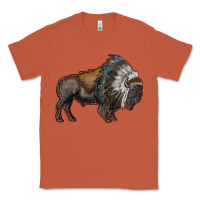Copper bison with indian headdress Classic Tee - RanaPortraitStore