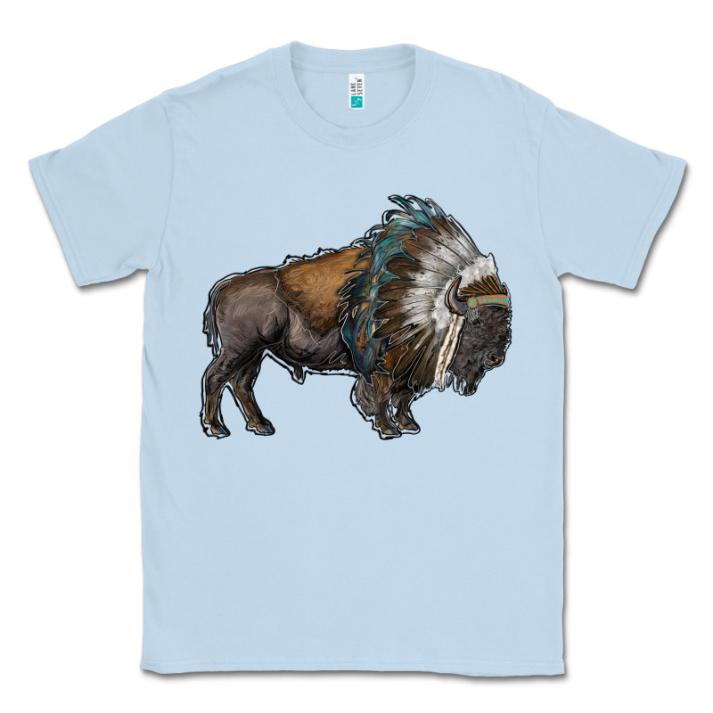 Bison With Indian Headdress Classic Tee by RanaPortraitStore | Teevron