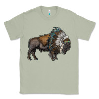 Matcha bison with indian headdress Classic Tee - RanaPortraitStore