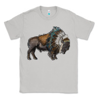 Moon Dust bison with indian headdress Classic Tee - RanaPortraitStore