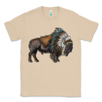 Mushroom bison with indian headdress Classic Tee - RanaPortraitStore