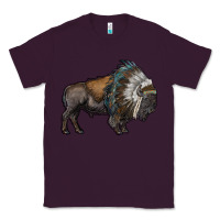 Plum bison with indian headdress Classic Tee - RanaPortraitStore