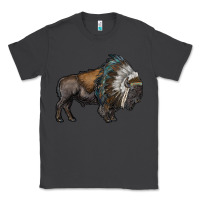 Smoke bison with indian headdress Classic Tee - RanaPortraitStore