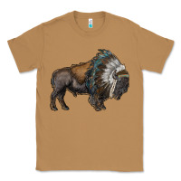 Toasted Coconut bison with indian headdress Classic Tee - RanaPortraitStore