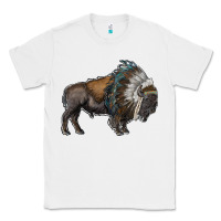 White bison with indian headdress Classic Tee - RanaPortraitStore