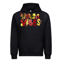 Black softball vibes Urban Hoodie - MaliasSmallBusiness