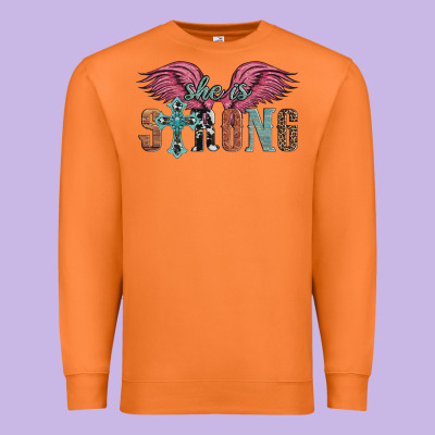 She Is Strong Premium Sweatshirt Designed By Artiststas