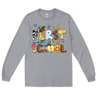 Heather Grey happy first day of school Long Sleeve Tee - AdoDesignShop