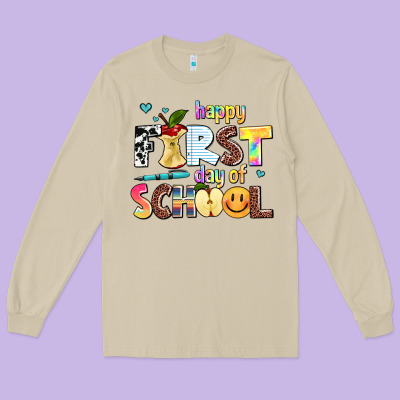 Happy First Day Of School Long Sleeve Tee Designed By Adodesignshop
