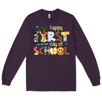 Plum happy first day of school Long Sleeve Tee - AdoDesignShop
