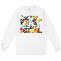 White happy first day of school Long Sleeve Tee - AdoDesignShop