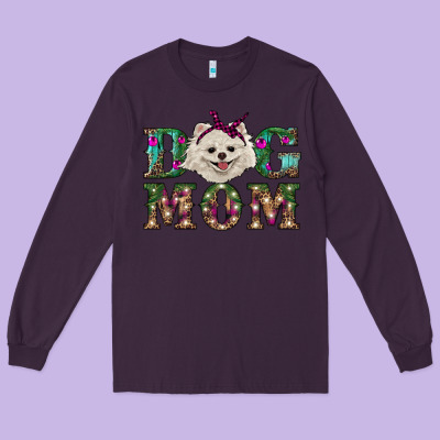 Christmas Dog Mom Pomeranian Long Sleeve Tee Designed By Ranaportraitstore