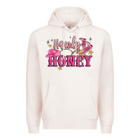 Pale Pink howdy honey Premium Hoodie - MaliasSmallBusiness