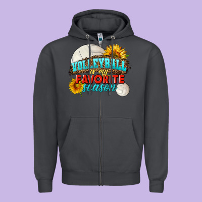 Volleyball Is My Favorite Season Zipper Hoodie Designed By Hra Design Shop