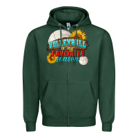 Sports Green volleyball is my favorite season Zipper Hoodie - HRA Design Shop