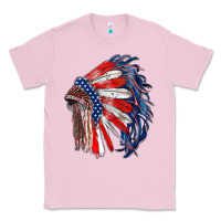Bubblegum Pink american flag indian headdress Classic Tee - RanaPortraitStore