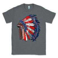 Charcoal Heather american flag indian headdress Classic Tee - RanaPortraitStore