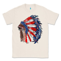 Natural american flag indian headdress Classic Tee - RanaPortraitStore
