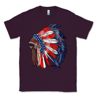 Plum american flag indian headdress Classic Tee - RanaPortraitStore