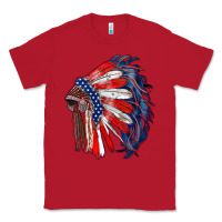 Red american flag indian headdress Classic Tee - RanaPortraitStore
