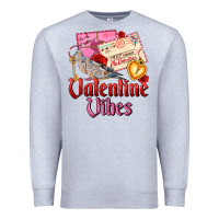 Heather Grey valentine vibes Premium Sweatshirt - AdoDesignShop