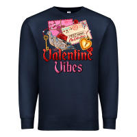 Navy valentine vibes Premium Sweatshirt - AdoDesignShop