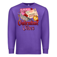 Purple valentine vibes Premium Sweatshirt - AdoDesignShop