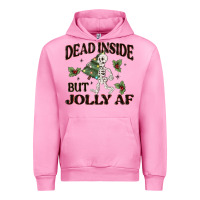 Fuchsia Pink dead inside but jolly af Urban Hoodie - MaliasSmallBusiness