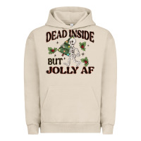 Pigment French Oak dead inside but jolly af Urban Hoodie - MaliasSmallBusiness