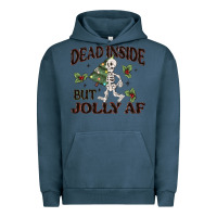 Pigment Midnight Navy dead inside but jolly af Urban Hoodie - MaliasSmallBusiness