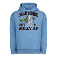 Pigment Pebble Blue dead inside but jolly af Urban Hoodie - MaliasSmallBusiness