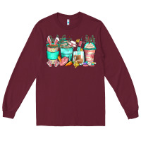Burgundy easter nurse coffee cups Long Sleeve Tee - Zillion Design Studio