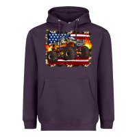 Plum american flag monster truck Heavyweight Hoodie - Artiststas