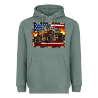 Sage american flag monster truck Heavyweight Hoodie - Artiststas