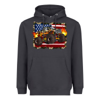 Smoke american flag monster truck Heavyweight Hoodie - Artiststas
