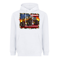 White american flag monster truck Heavyweight Hoodie - Artiststas