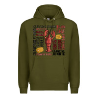 Army Green crawfish junkie Premium Hoodie - MaliasSmallBusiness