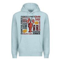 Blue Mist crawfish junkie Premium Hoodie - MaliasSmallBusiness