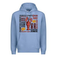 Colony Blue crawfish junkie Premium Hoodie - MaliasSmallBusiness