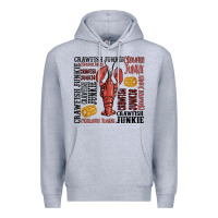 Heather Grey crawfish junkie Premium Hoodie - MaliasSmallBusiness