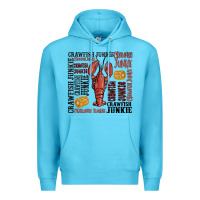 Ocean Blue crawfish junkie Premium Hoodie - MaliasSmallBusiness