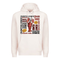 Pale Pink crawfish junkie Premium Hoodie - MaliasSmallBusiness