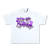 White purple its my birthday Urban Heavy Tee - Zillion Design Studio