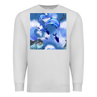 Dove Grey dolphins Premium Sweatshirt - BundleAndBundleShop