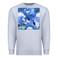 Heather Grey dolphins Premium Sweatshirt - BundleAndBundleShop