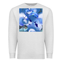 Oatmeal Heather dolphins Premium Sweatshirt - BundleAndBundleShop