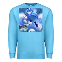 Ocean Blue dolphins Premium Sweatshirt - BundleAndBundleShop