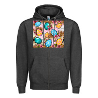 Charcoal Heather Easter eggs cowhide leopard tumbler Easter Day Zipper Hoodie - Neo Western